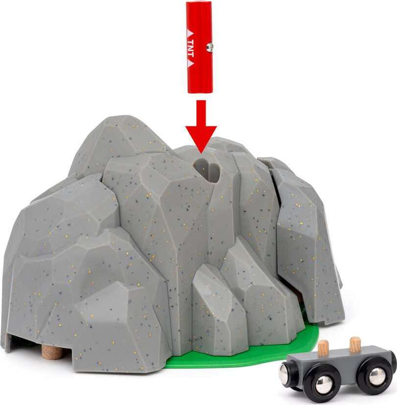BRIO World Train Set Exploding Mountain Tunnel - Gingerbread House