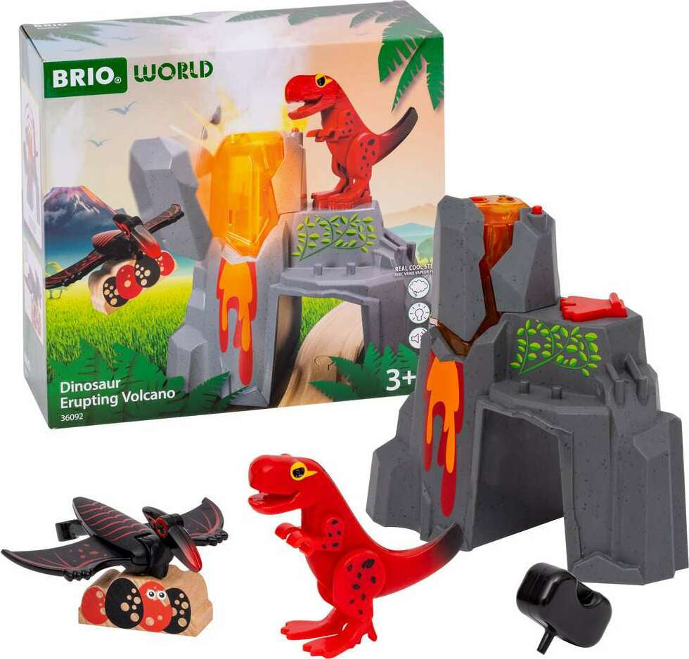 BRIO World - 36092 Dinosaur Erupting Volcano - Gingerbread House Toys