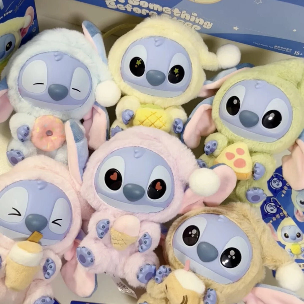 MINISO Disney Stitch Eat Something Before Sleep Collection Vinyl Plush Toy Surprise Box