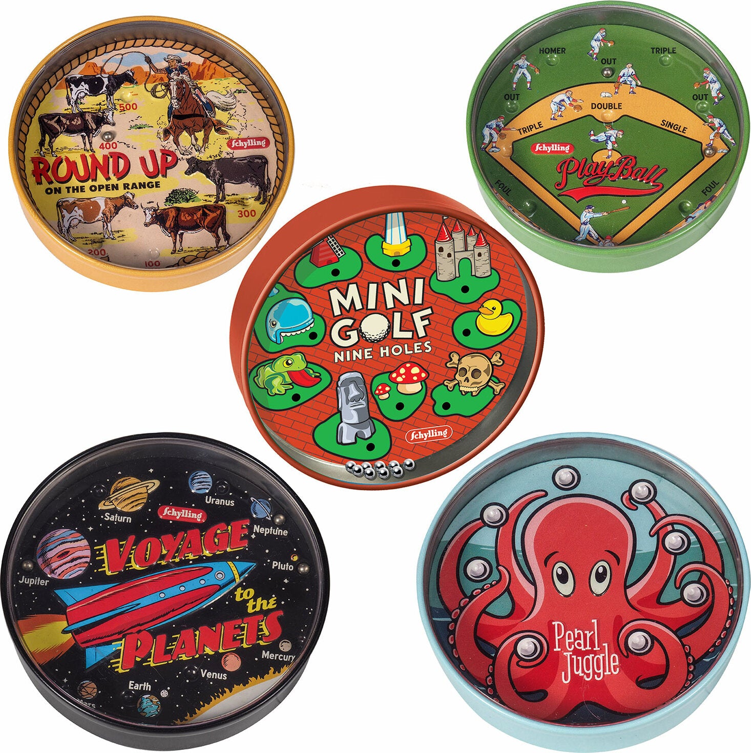 Vintage Style Tin BB Puzzle Games - Gingerbread House Toys