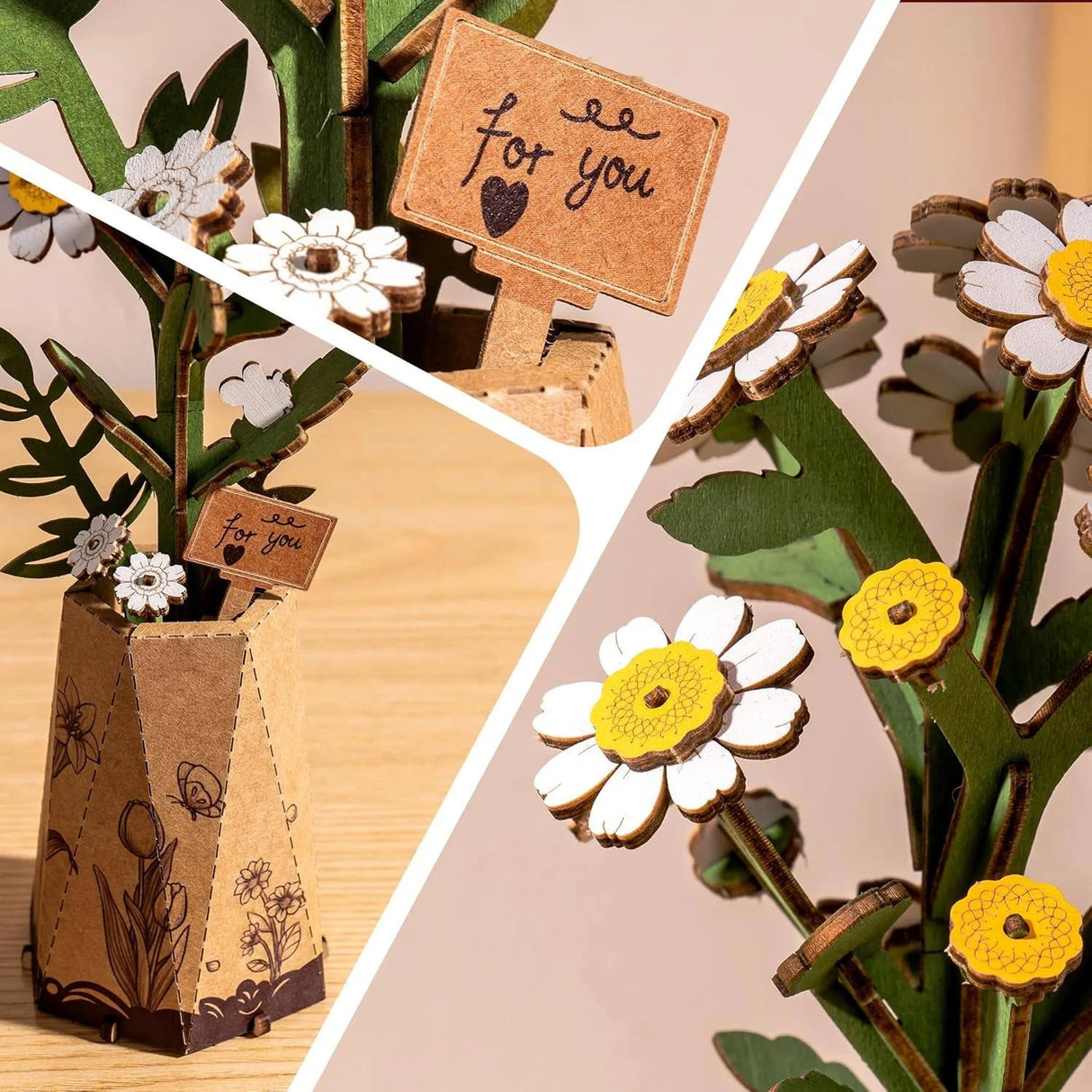 3D Wooden Flower: Chamomile