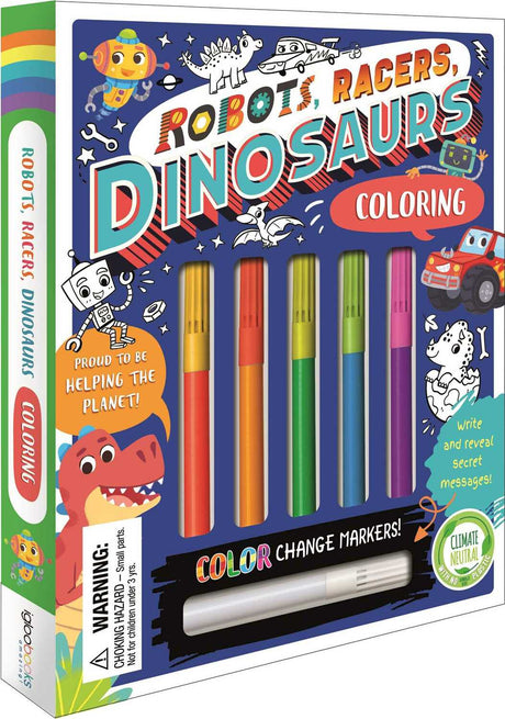 Robots, Racers, Dinosaurs Coloring Set: with Color-Changing Markers