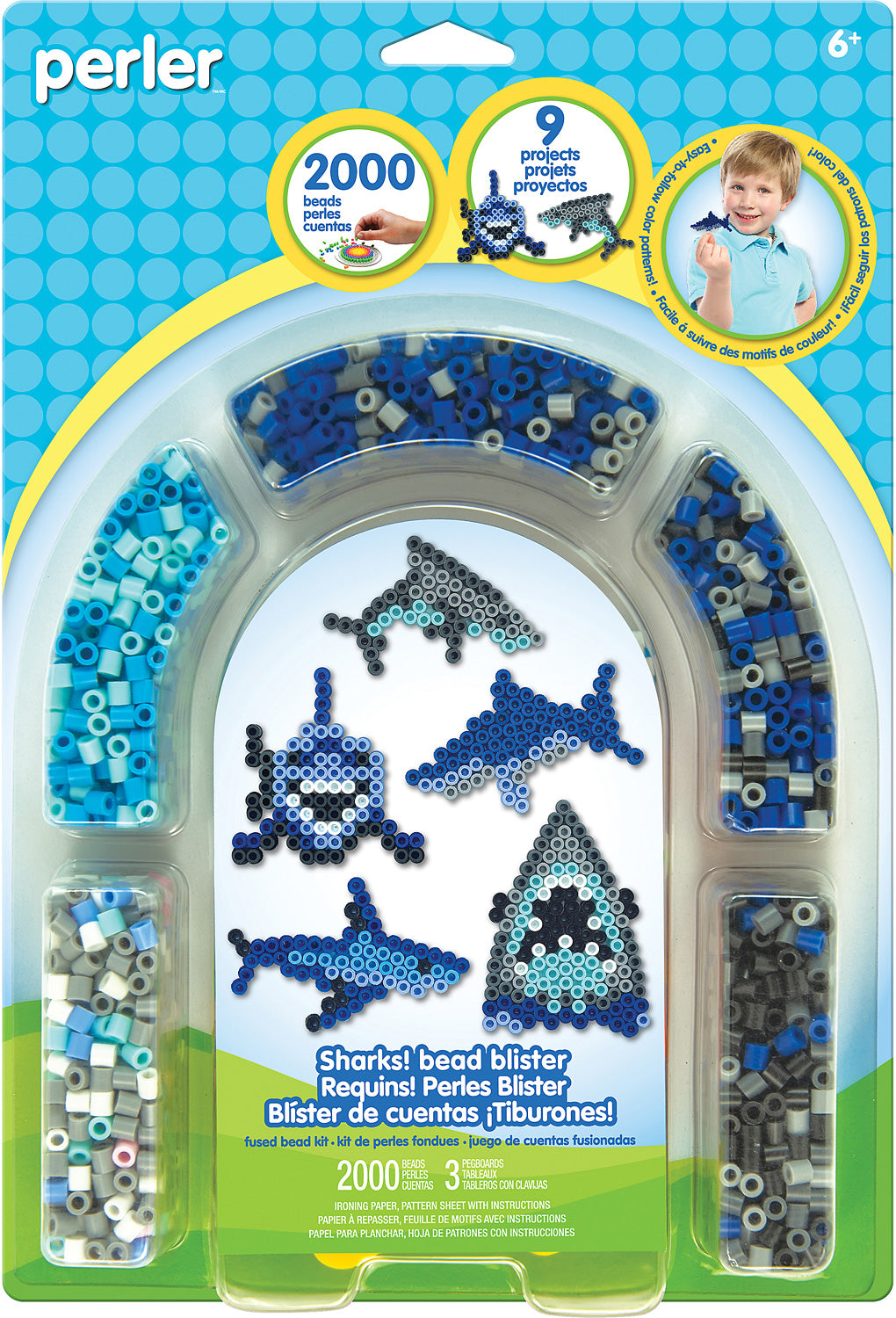 Perler Sharks Fused Bead Kit