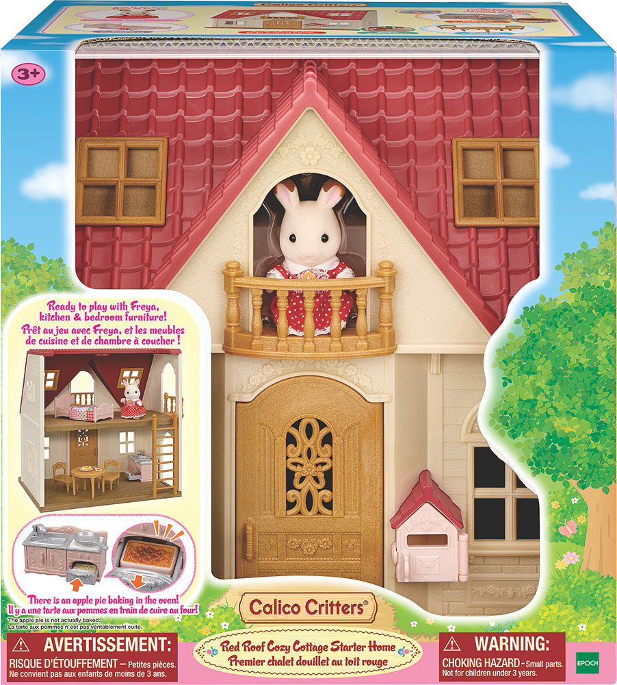 Calico Critter Red roof Country store House and car with 11 critters +many accessories