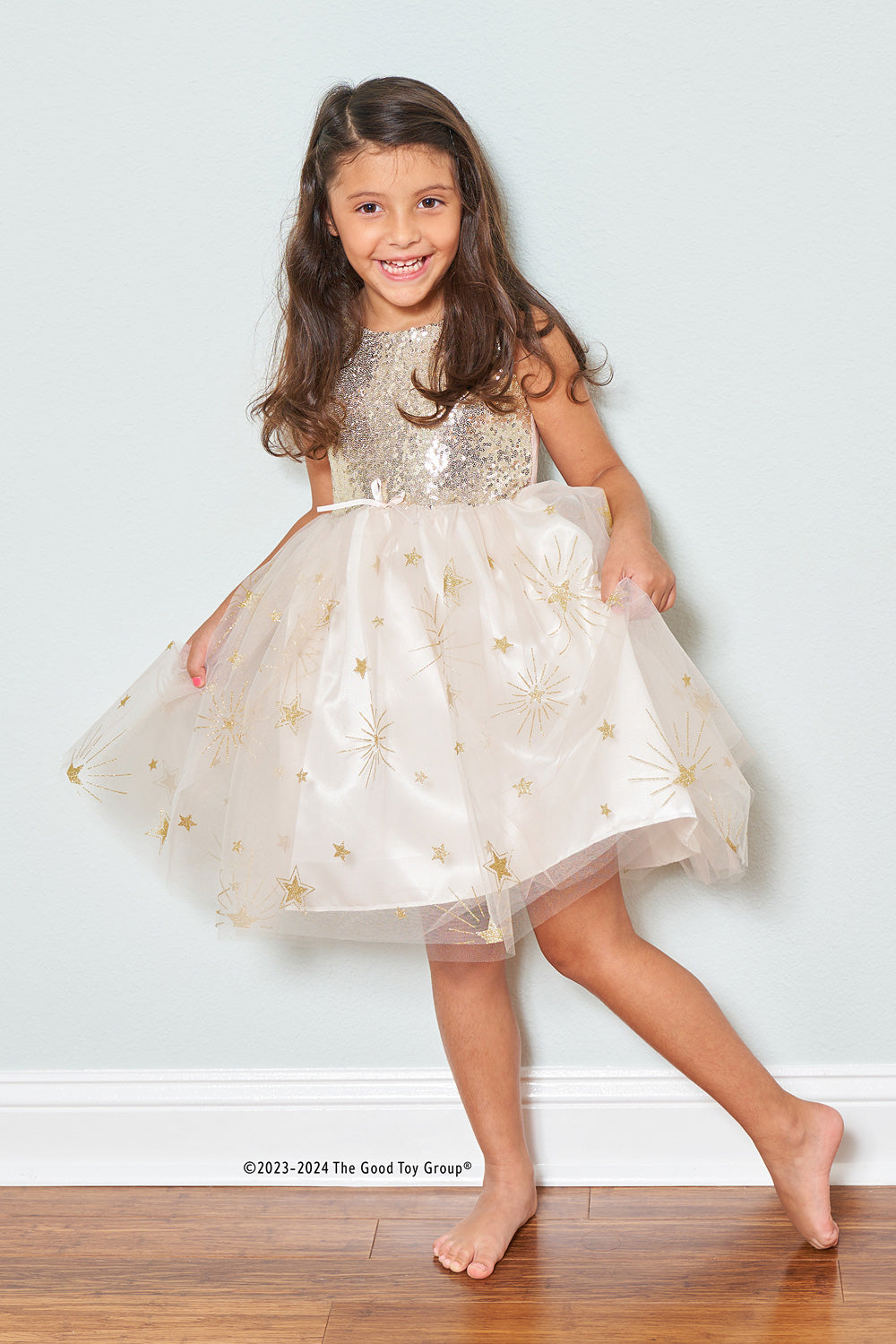 Golden Glam Party Dress - Size 3/4 - Gingerbread House Toys Golden Glam Party Dress - Size 3/4 - Gingerbread House Toys