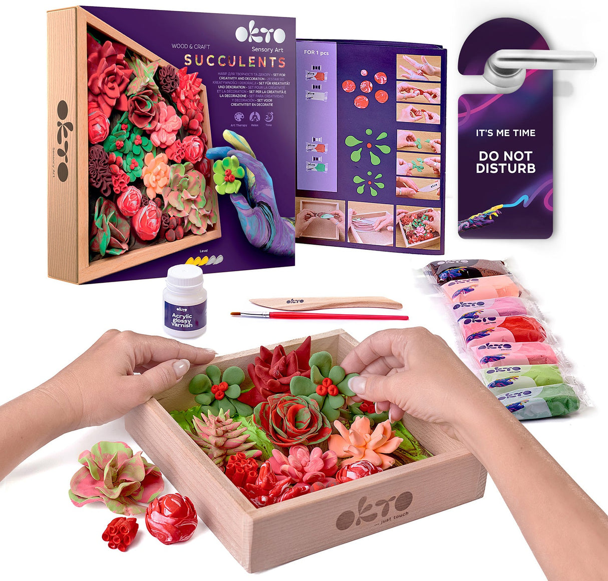 OKTO Sensory Art Wood & Craft Succulents Passion