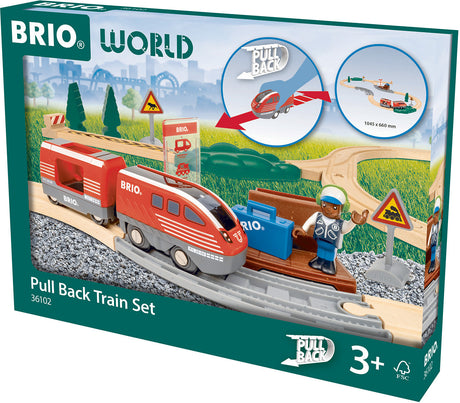 BRIO World Pull Back Train Set