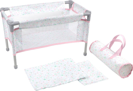 Berenguer Boutique Folding Doll Crib with Travel Bag