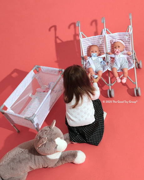 Berenguer Boutique Folding Doll Crib with Travel Bag