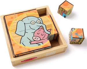 Mo Willems' Elephant & Piggie Wooden Cube Puzzle