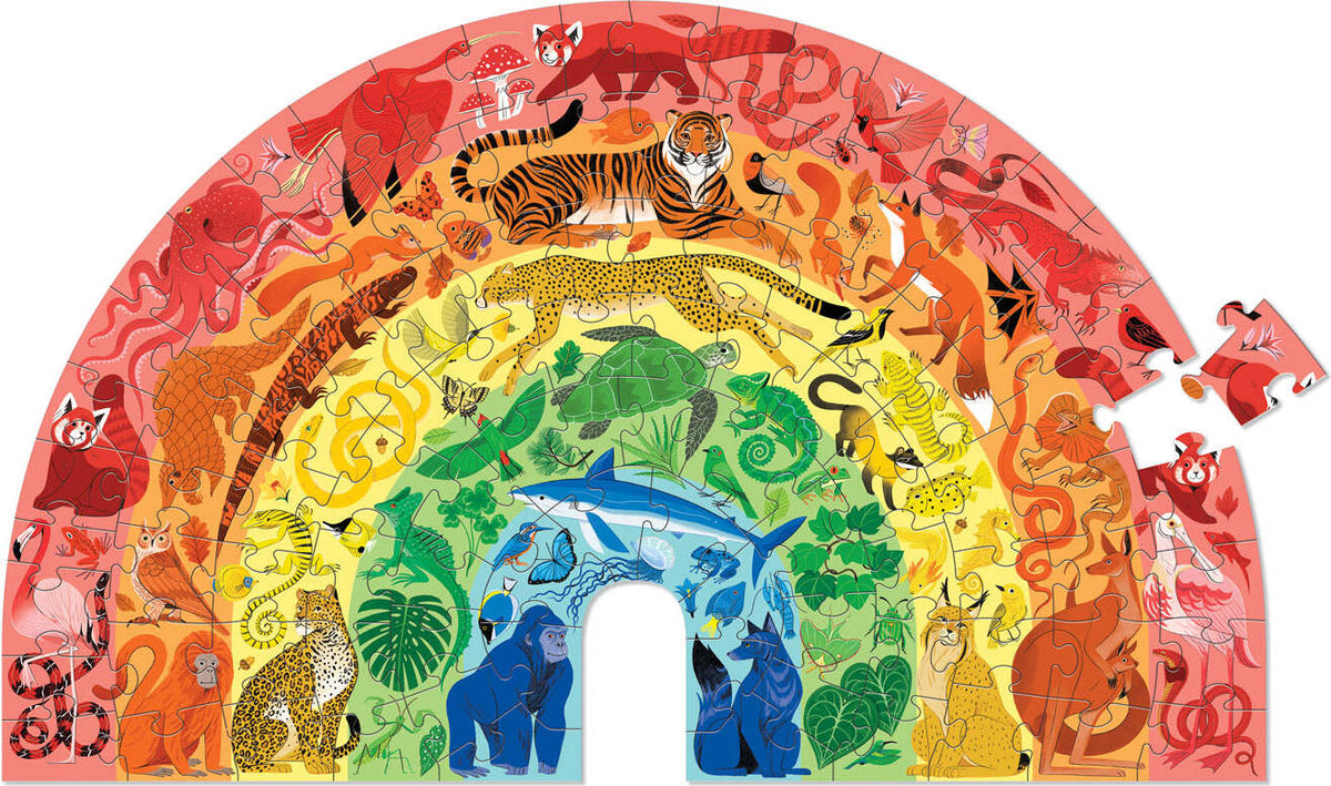 Animals 100 pc Rainbow-Shaped Puzzle
