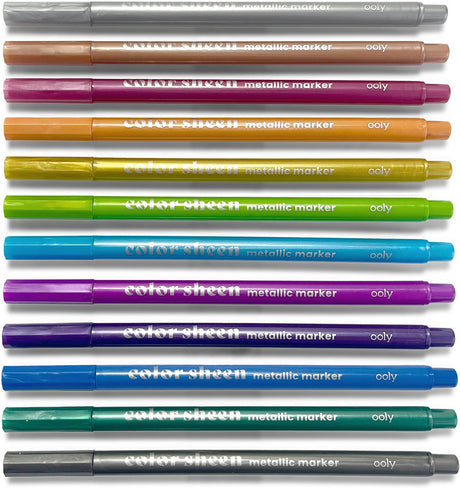 Color Sheen Metallic Felt Tip Markers - 12 pk