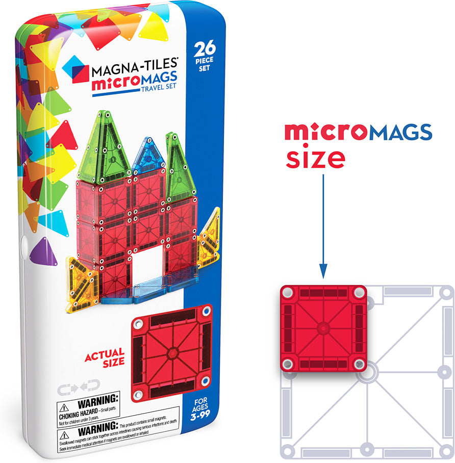 Magna-Tiles microMAGS 26 Piece Travel Set - Gingerbread House Toys
