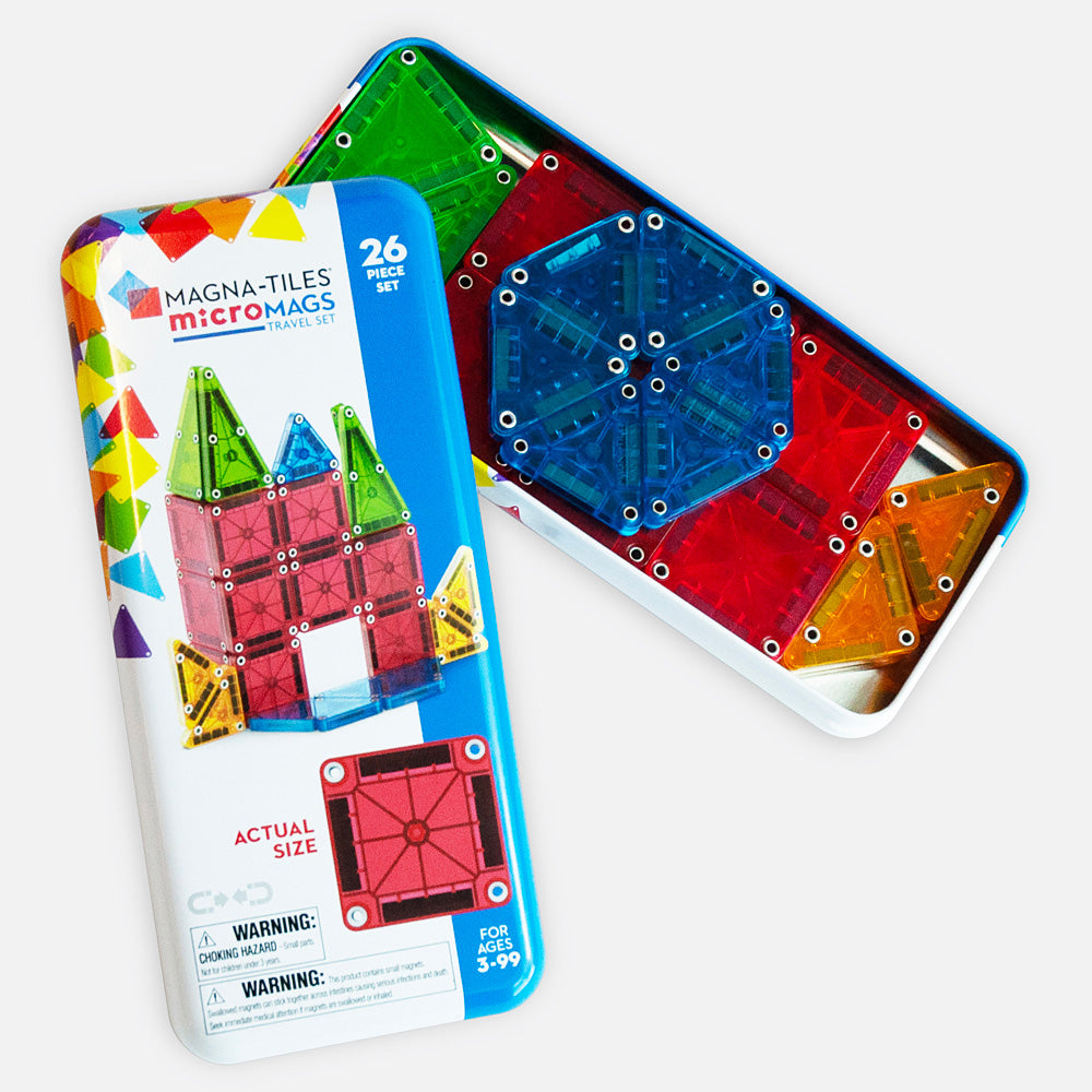 Magna-Tiles microMAGS 26 Piece Travel Set - Gingerbread House Toys
