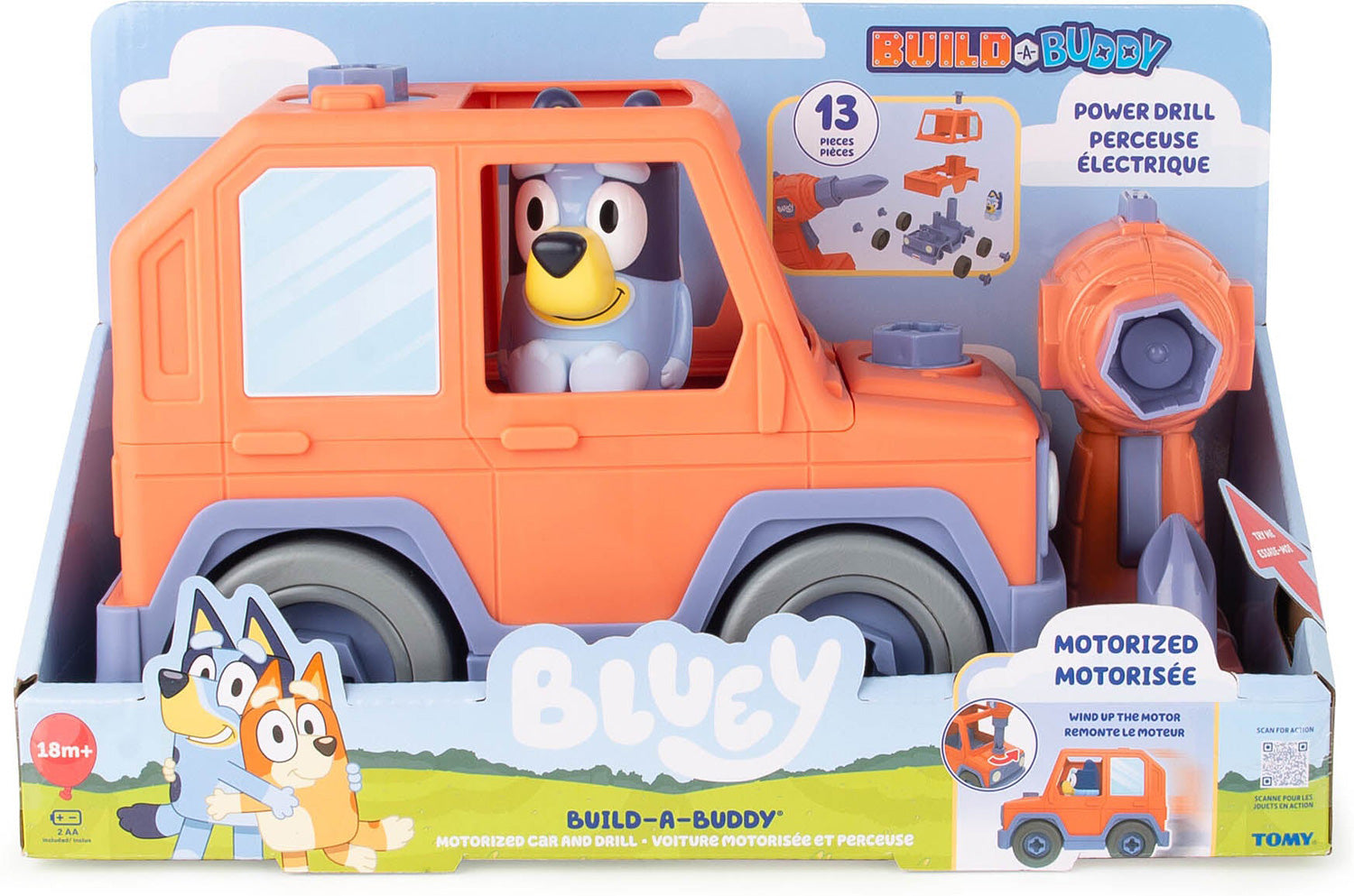 Bluey Build-A-Buddy Motorized Car and Drill - Gingerbread House Toys