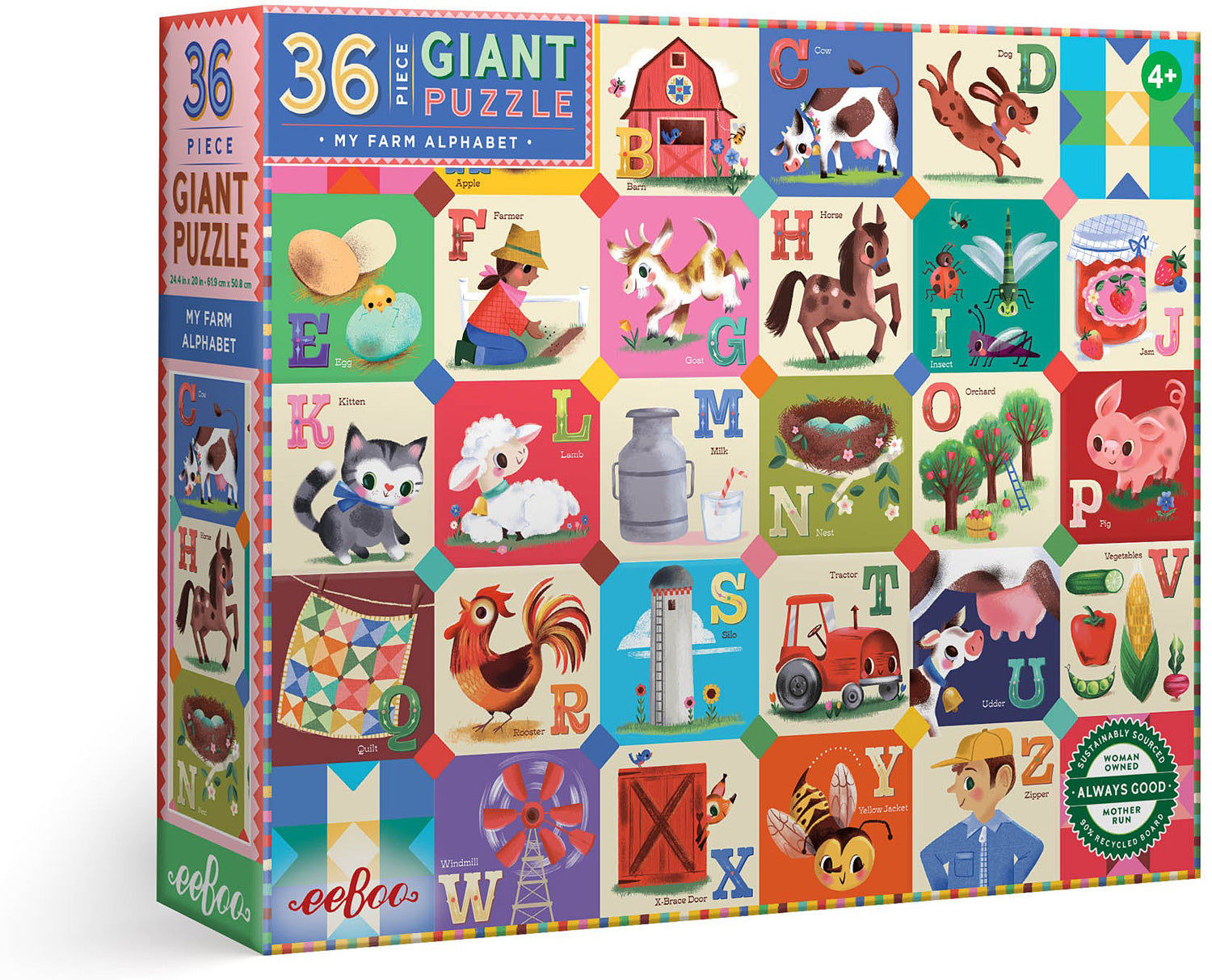 ワールドファミリー My Farm Alphabet 36 pc Giant Puzzle - Gingerbread House Toys