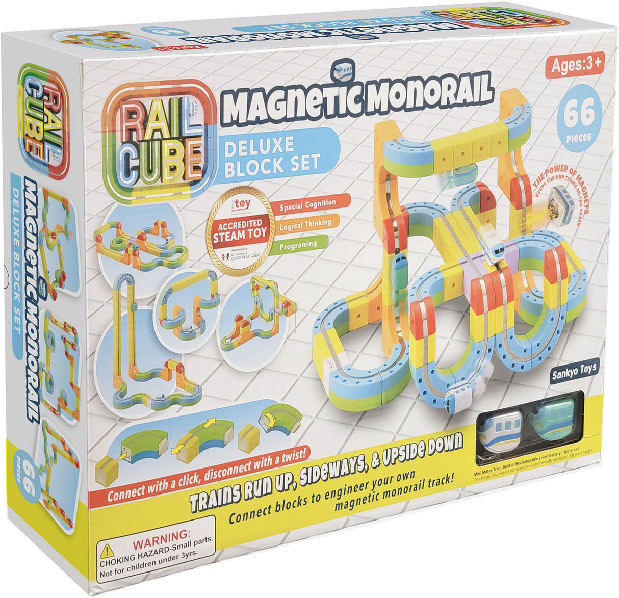 Rail Cube Magnetic Monorail Deluxe Block Set