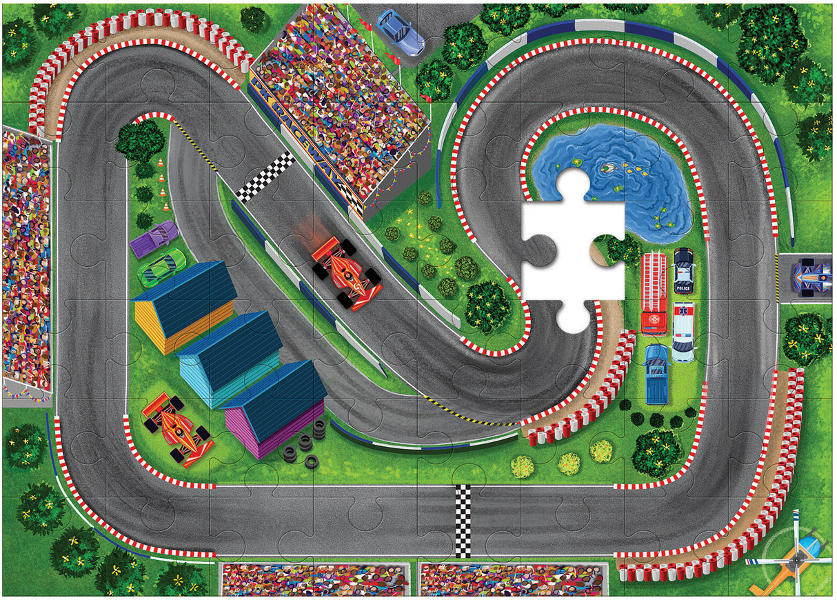 Puzzle & Play: Race Day 48 Piece Floor Puzzle