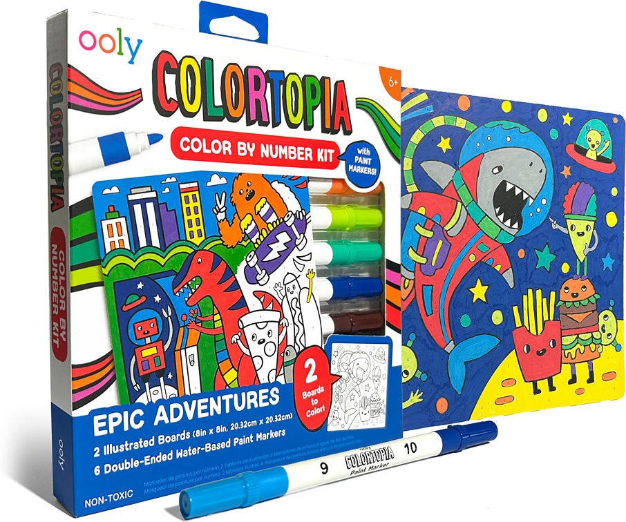 Colortopia: Color by Number Kit with Paint Markers - Epic