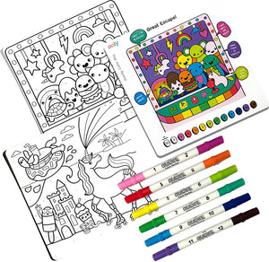 Colortopia: Color by Number Kit with Paint Markers - Unicorn Funland