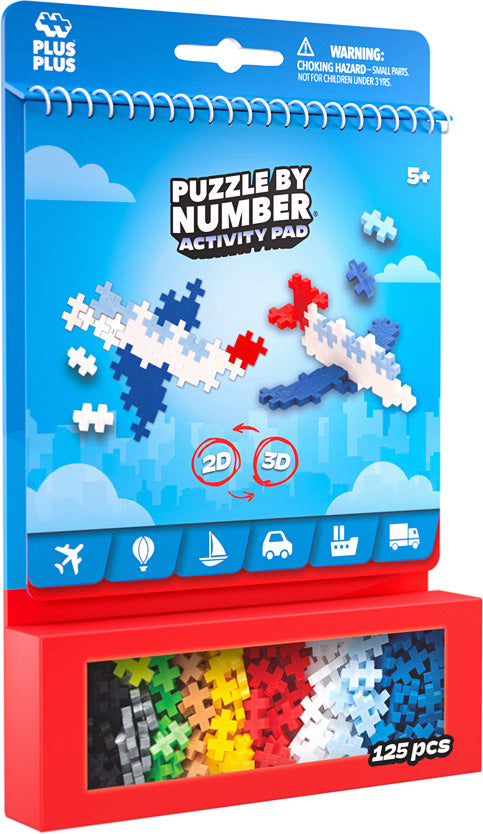 Plus-Plus Puzzle by Number Activity Pad - Transporation