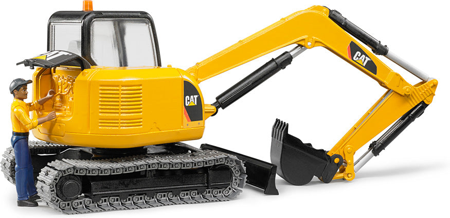 Bruder CAT Mini Excavator with Worker - Gingerbread House Toys