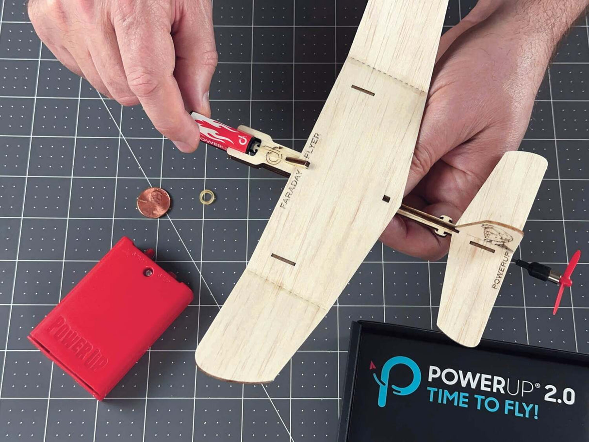 POWERUP Faraday Electric Powered Balsa Wood Airplane Kit