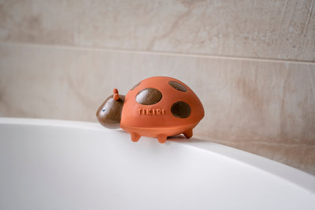 Ladybug Natural Rubber Teether, Rattle & Bath Toy