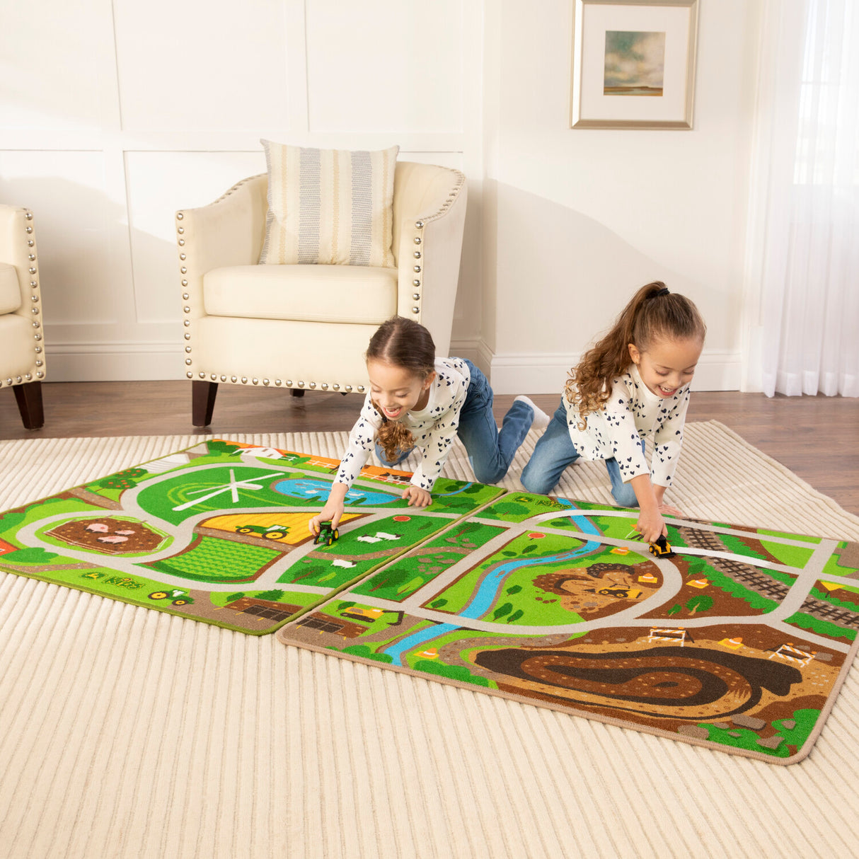 John Deere Rug Playmat Farm With Tractor (Assorted)