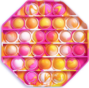 OMG Pop Fidgety -Tie-Dye PINK/WHITE/ORANGE OCTAGON