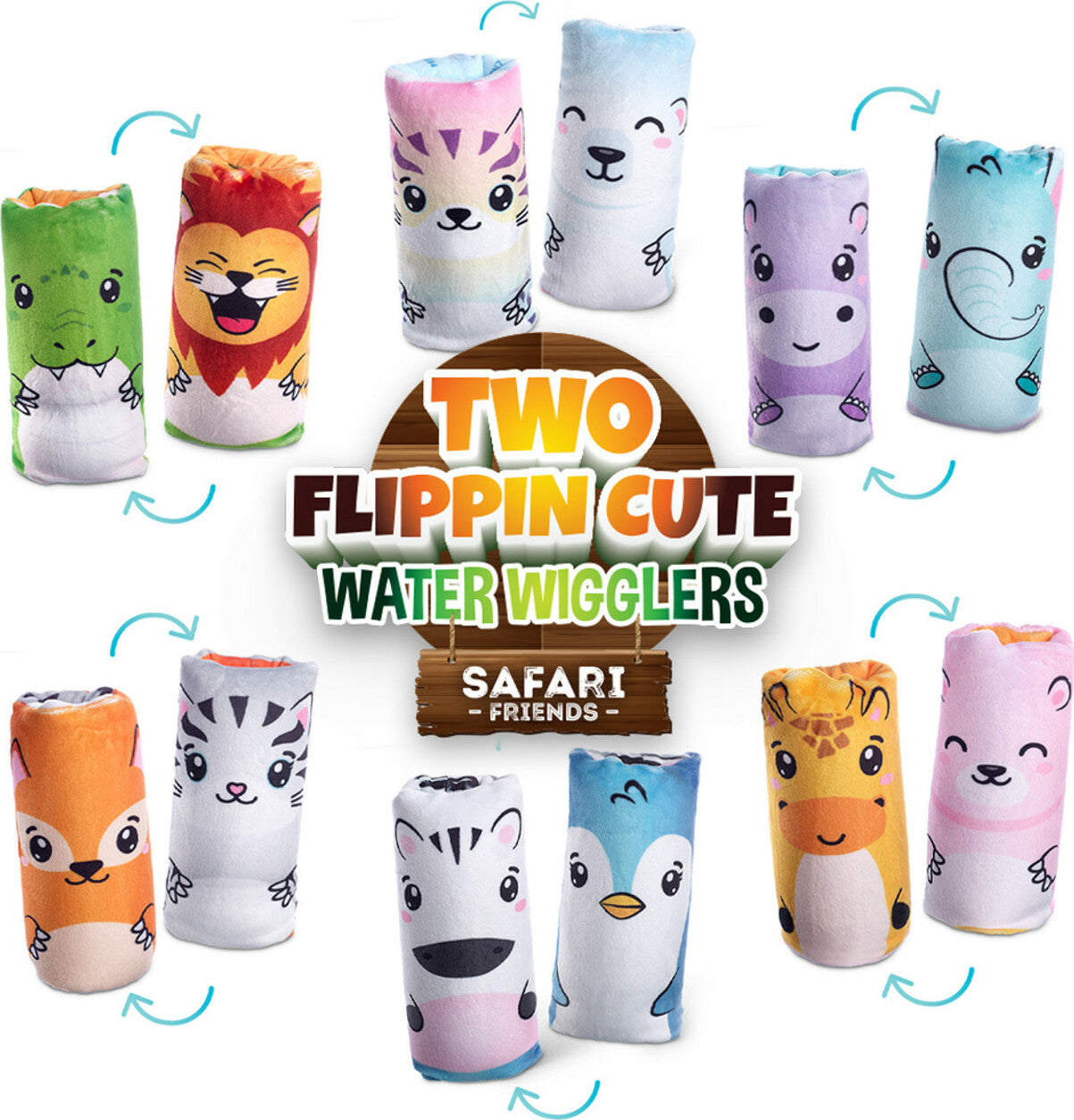 Two Flippin' Cute - Plush Water Wiggler Safari Friends
