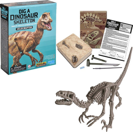 Kidzlabs - Dig A Dinosaur Skeleton - Velociraptor