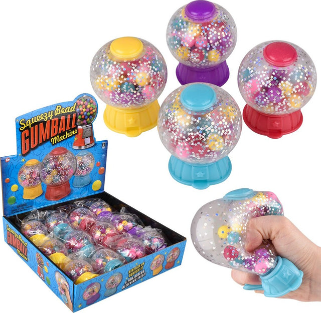 Squeezy Bead Gumball Machine 3.5" (assorted)