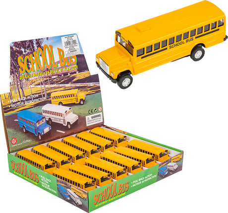 5" Die-cast Pull Back School Bus
