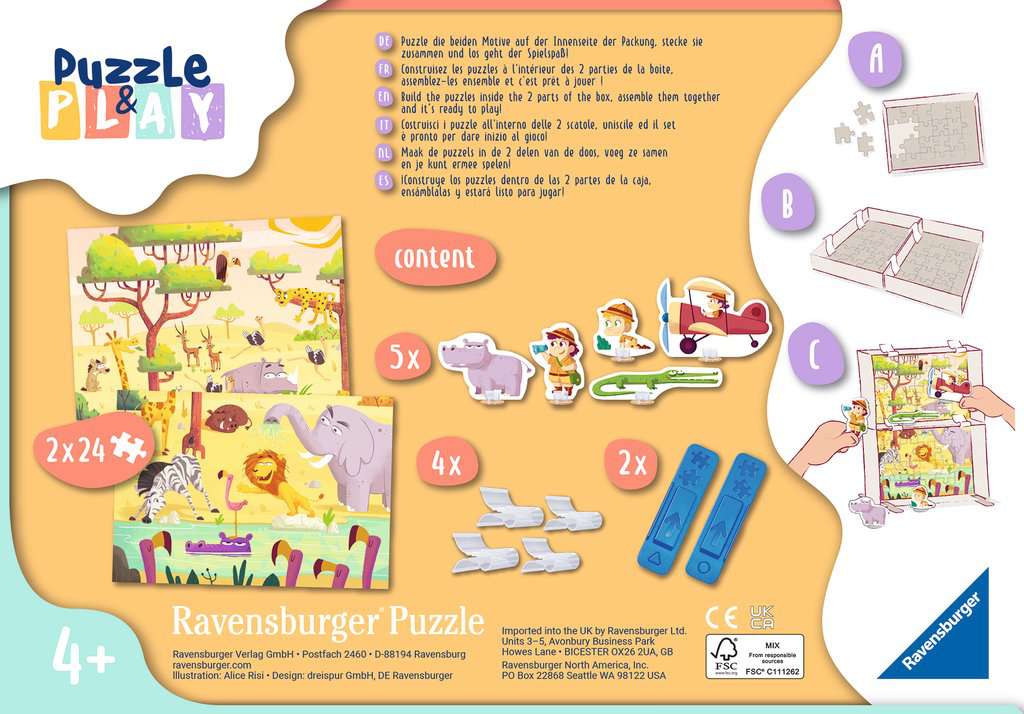 Puzzle & Play:Safari Time 2x24pc