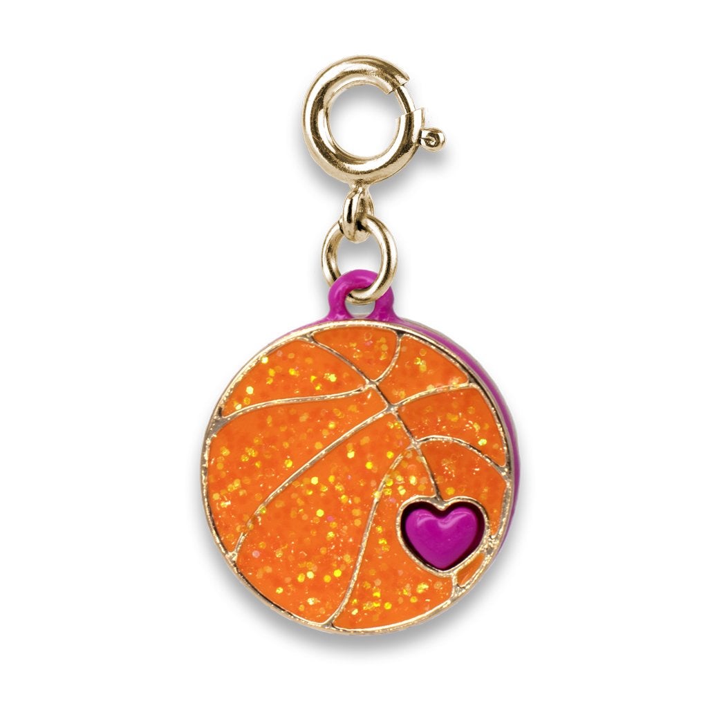 Gold Glitter Basketball Charm