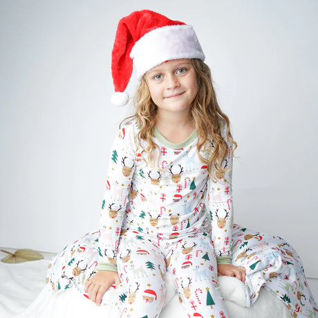 Santa and Friends Christmas Holiday Kids Bamboo Pajama Set - 2/3T