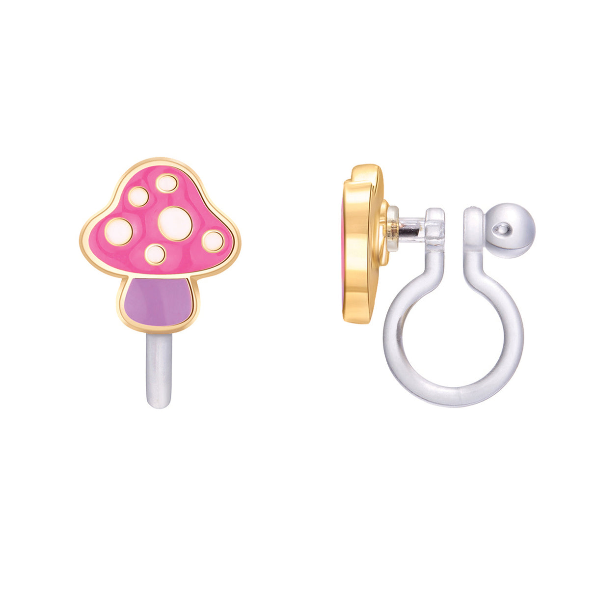 Mini Mushroom Clip On Earrings