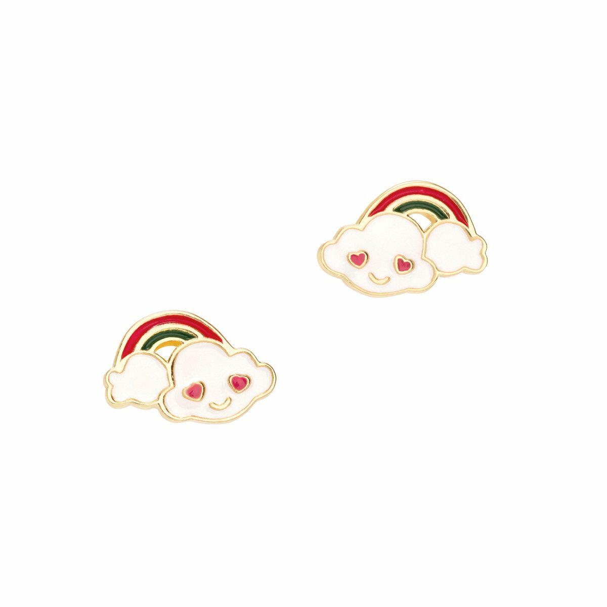Cutie Enamel Studs Cloud Loves Rainbow