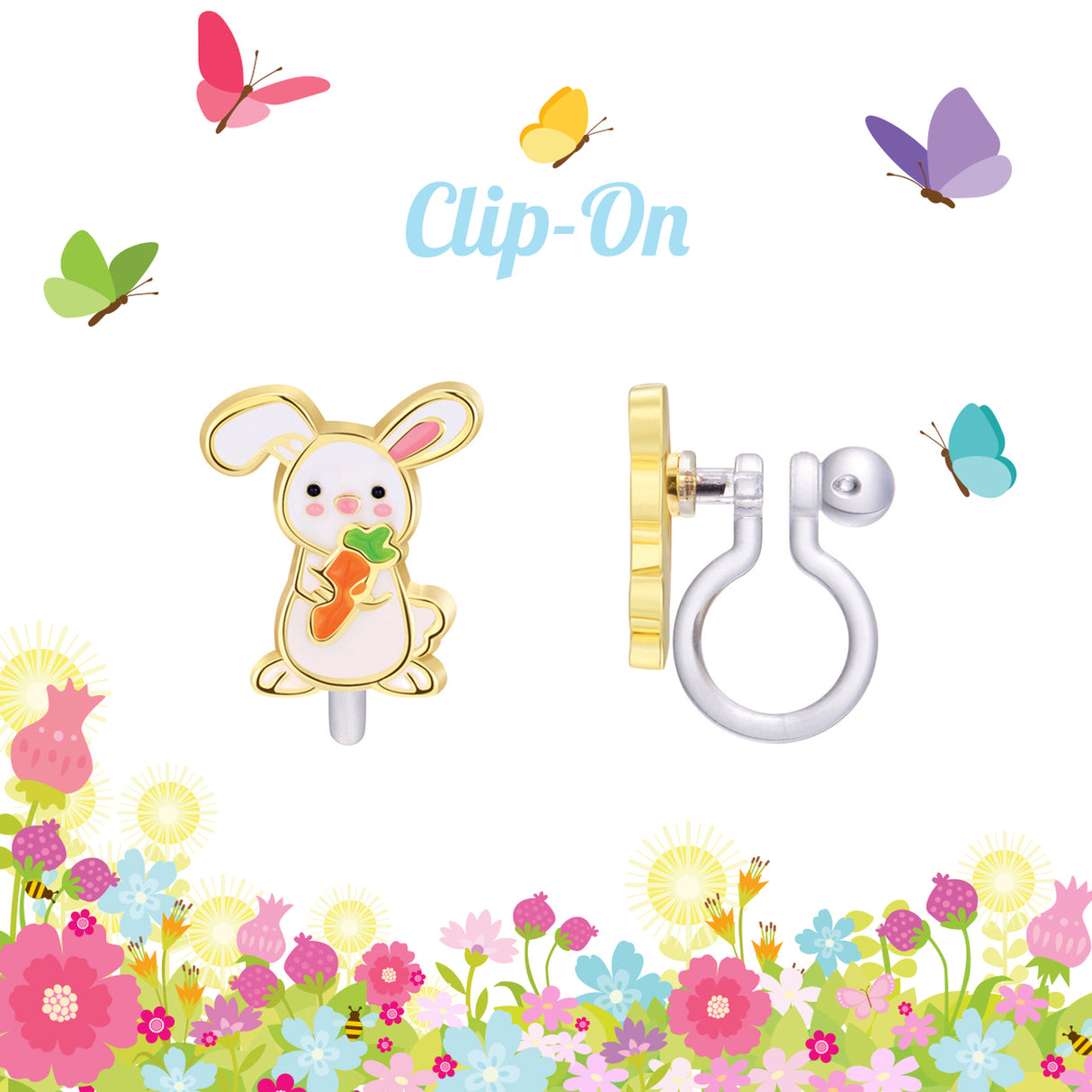 Bunny Hugs Cutie Clip-on Earrings
