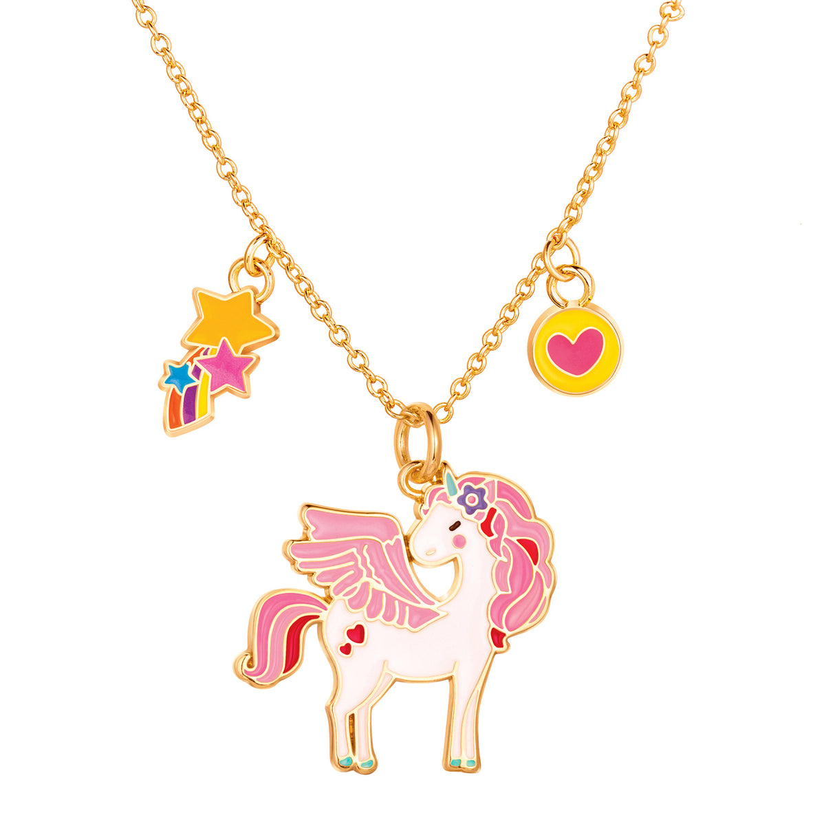 Pink Charming Whimsy Necklace Glitter Unicorn