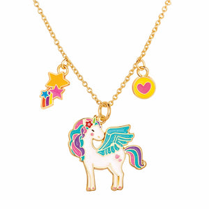 Charming Whimsy Necklace Glitter Unicorn