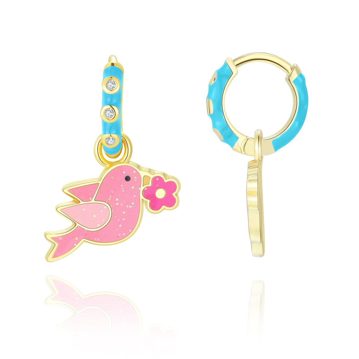 Sparkling Songbird Huggie Earrings