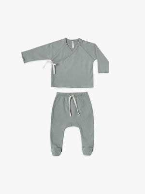 Kimono and Pant - Grey 0-3m