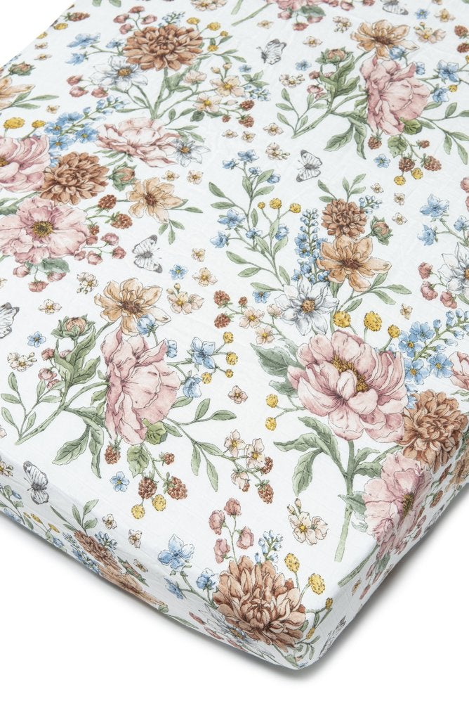 Fitted Crib Sheet - Secret Garden