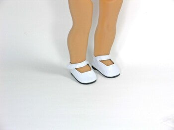 15" Mary Janes -  white