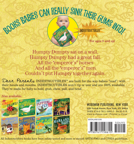 Indestructibles: Humpty Dumpty: Chew Proof · Rip Proof · Nontoxic · 100% Washable (Book for Babies, Newborn Books, Safe to Chew)