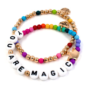 Gold Disney Princess Stretch Bead Bracelet