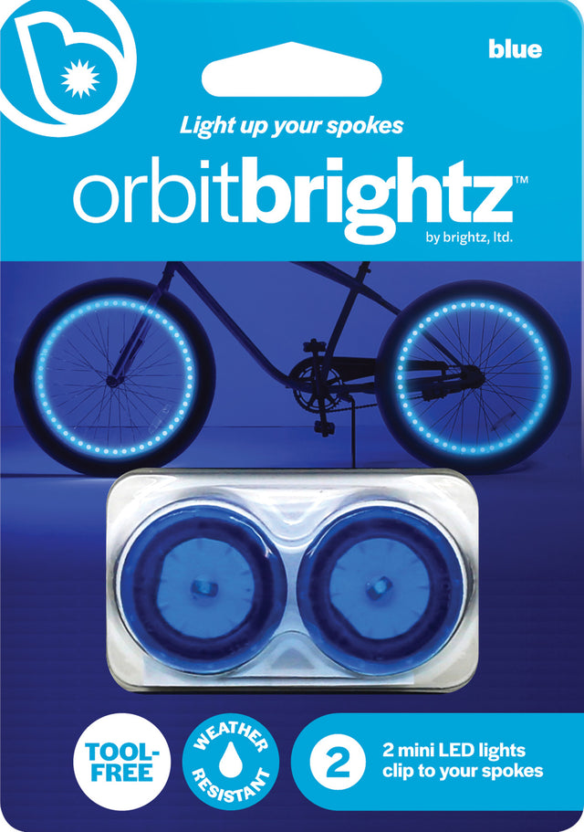 Orbitbrightz Blue LED Bicycle Spoke Charms, 2pk