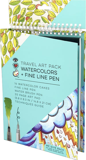 iHeart Art Travel Art Pack Watercolors Pen Paper Drawing Set